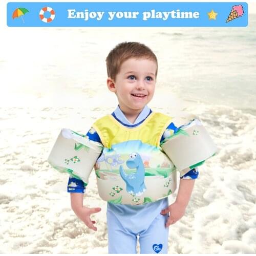 Children Swimming Life Jacket Cartoon Animal Print Swimming Vest Floating Life Jacket With Lockable Safety Buckle