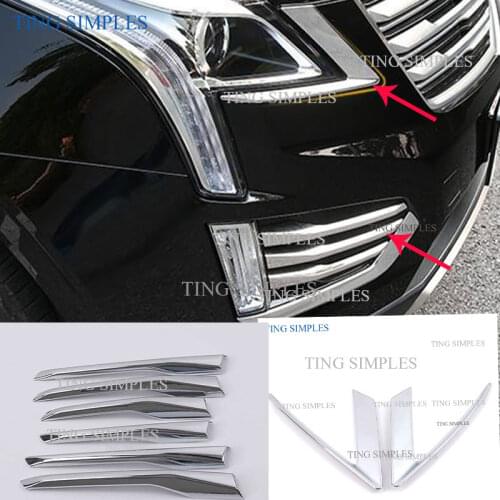 For Cadillac XT5 2016 2017 2018 2019 2020 ABS Chrome Front Head Light Eyebrow Cover Trim 2pcs accessories