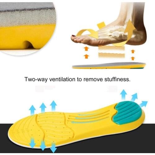 1 Pair Breathable Shoe Pads Skin-friendly EVA Sweat-absorption Sport Insoles for Fitness
