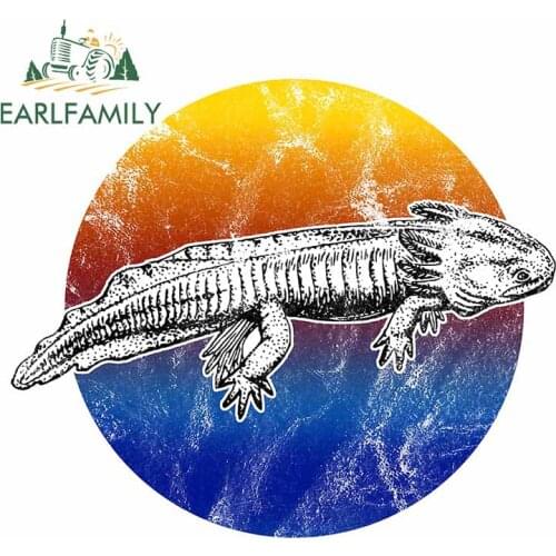 EARLFAMILY 13cm x 11.1cm for Axolotl Colorful Decal Refrigerator Motorcycle Car Stickers Windows Cartoon Personality Car Styling