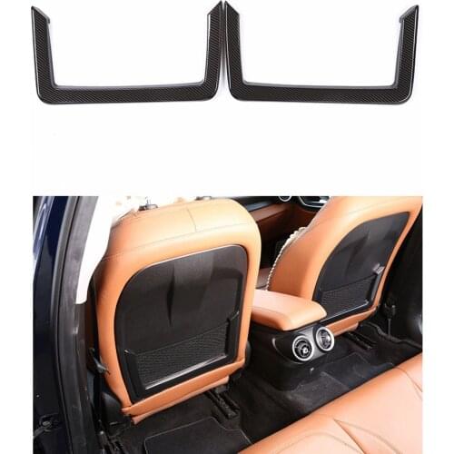Carbon Fiber Printed ABS Seat Back Storage Pocket Frame Cover Trim Sticker for Alfa Romeo Giulia