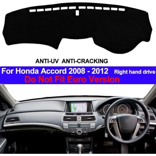 TAIJS Car Dashboard Cover Dash Mat For Honda Accord 2008 2009 2010 2011 2012 Auto Non-slip Right Sun Shade Pad Carpet Dashmat
