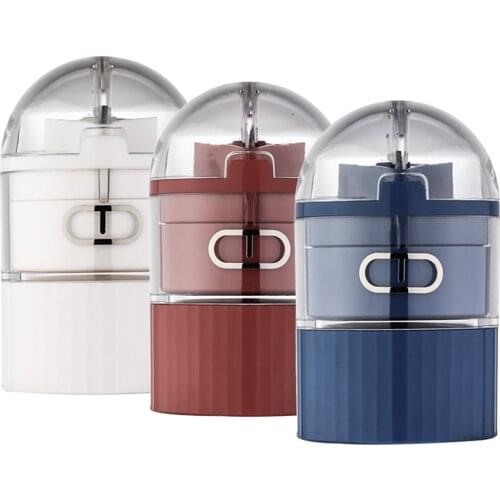 Pill Crusher Pulverizer Grinder 3 in 1 Tablet Cutter with Box Med and Vitamin Breaker Medicine Divider Top Down Crushing