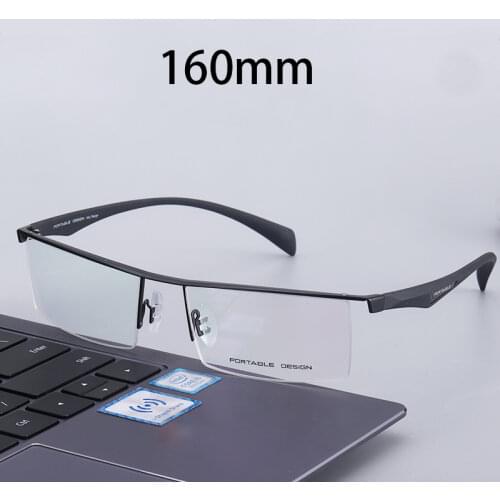 Evove Big Size Glasses Frame Men Large Eyeglasses Male Business Titanium Spectacles Prescription for Myopia Lens Wide Oversize
