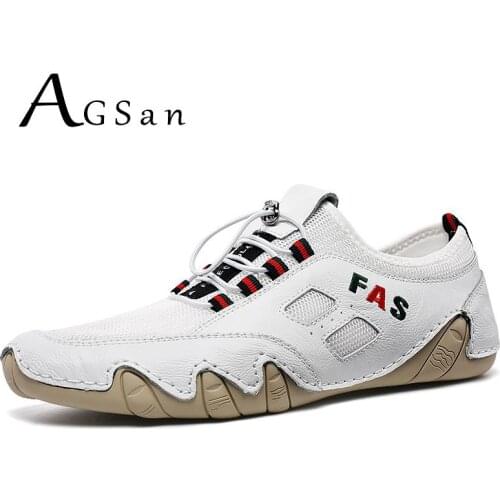 Designer Summer Men Leather Casual Shoes Air Mesh Breathable Flats White Black Driving Shoes Soft Comfortable Zapatos Hombre
