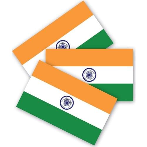 Indian Flag Bumper Stickers Set of 3, Made of Durable Waterproof Material, Motorcycle Helmet Trunk Stickers, Auto Parts