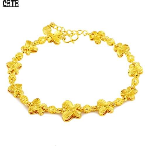 Bride Gold Butterfly Shaped Ornaments Bracelet Holiday Romantic Gifts Feminine Elegant Jewelry Banquet Party Accessories