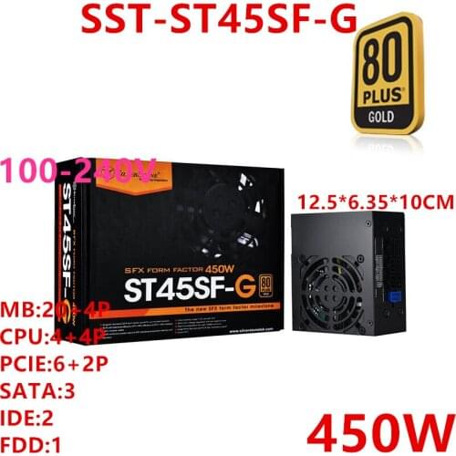New Original PSU For SilverStone SX450-G SFX Full Modular 80plus Gold Mute Power Supply 450W Power Supply SST-SX450-G