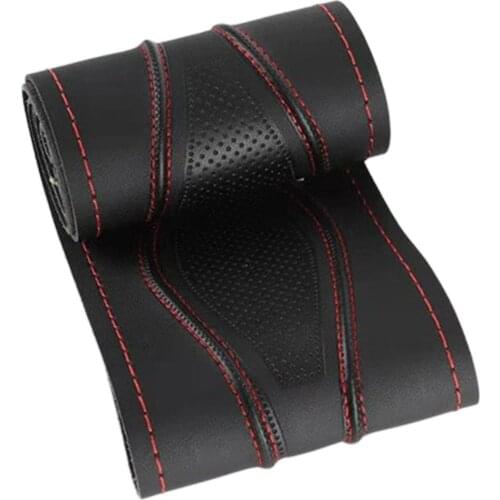 36cm 38cm diameter Top Micro Leather Steering Wheel Cover Breathable Design/Auto Steering-Wheel Braid Case fit car suv accessory