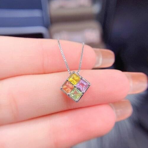 SAPPHIRE sterling silver necklace sterling silver 925 charm dangles jewelry Casual/Sporty silver