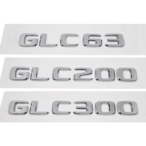 For Mercedes Benz AMG GLC Class GLC63 GLC200 GLC300 W203 W210 W209 W245 Rear Emblem Automobiles Plastic Letter Sticker Silver
