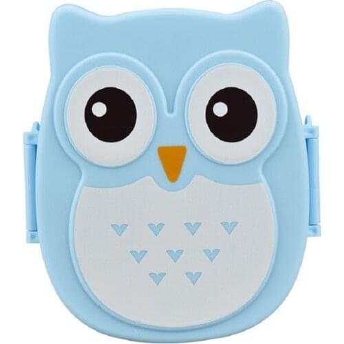1050ml Cartoon Owl Plastic Lunch Box Food Storage Container For Kids Portable Bento Boxes