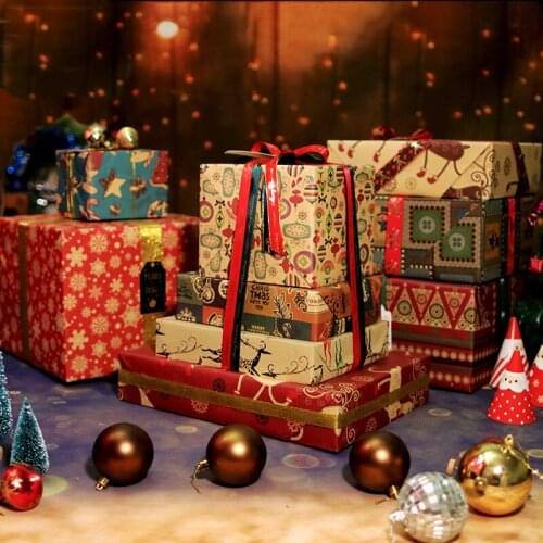 Gift Wrapping Paper Christmas Wedding Decoration Gift Wrapping Crafts Kraft Paper Home Decoration Festive Holiday Party Supplies