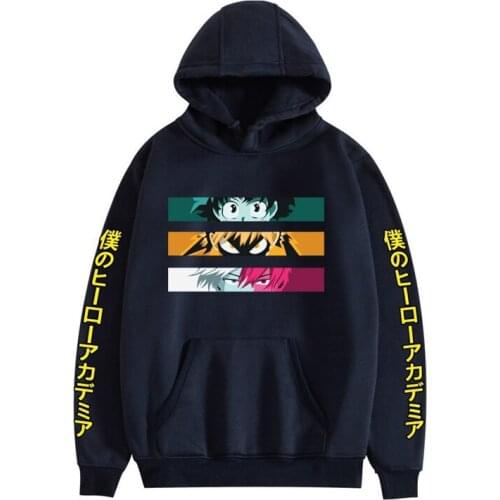 My Hero Academia Animation Surrounding Mens and Womens Casual Hip Hop Pullover Crewneck Loose Explosion Hooded Sweater Jacket
