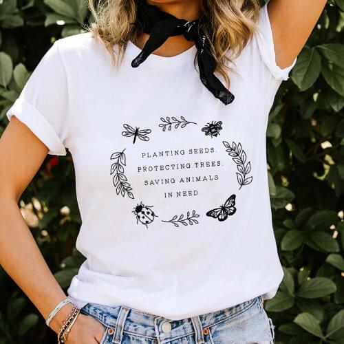 Environmental Nature 100%Cotton Women Tshirt Unisex Eco Life Summer Casual T Shirt Protect The Earth Tee Nature Shirts Gift Tee