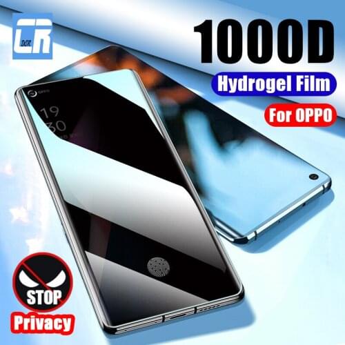 Anti Spy Curved Edge Hydrogel Film For OPPO Reno 6 5 Pro 5 4 Lite Screen Protector Find X2 X3 Neo Realme X7 Pro Ultra Soft Film