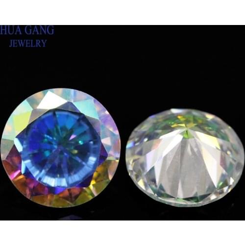 Size 1.0~10mm Plating AB Color Multicolor Cubic Zirconia Stone Round Cut Loose CZ Stone Synthetic Gems