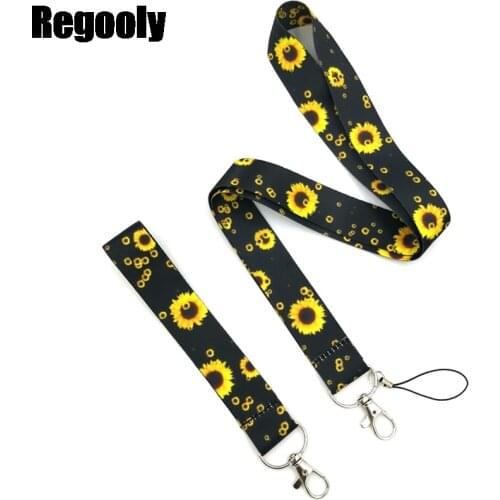 Sunflowers flowers Wristlet hand Lanyard for Keys Phone Cool Neck Strap Lanyard for Camera Whistle ID Badge Cute couple Gifts