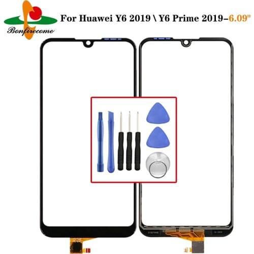 For Huawei Y6 2019 \Y6 Prime 2019 Touch Screen Touch Panel Sensor For Y6 Pro 2019 Digitizer Front Glass NO LCD