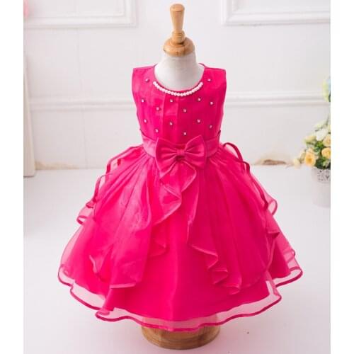 Summer hot-selling childrens irregular lace dresses hand-stitched beaded flower girl wedding dress girls chorus costumes