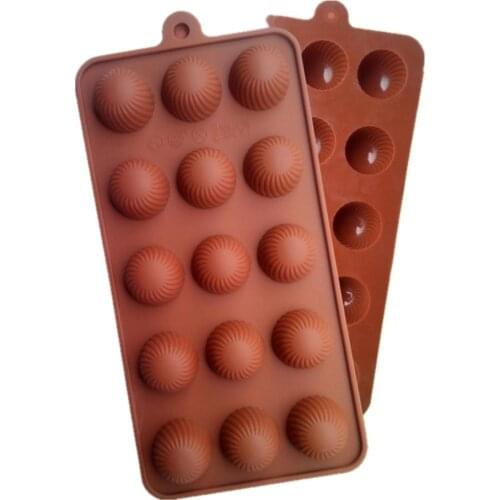Silicone 15 Hemisphere Semicircle Chocolate Molds Jelly Ice Molds Cake Mould Bakeware D539