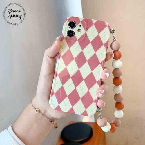 From Jenny Stereo Black and white rhombus iPhone 11Pro x xr xs max 12Pro/max 78 Plus mobile phone silicone protective shell