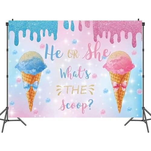 Blue Pink Boy or Girl Gender Reveal Surprise Backdrops Photos Background Decor for Portrait Photography Photocall Studio Props
