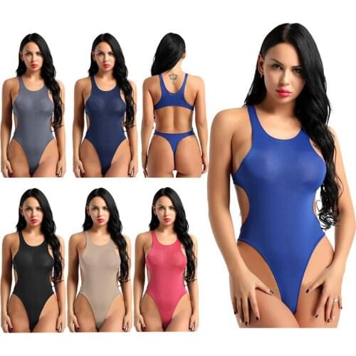 Womens Sexy Swimwear One Piece See Through Sheer Sleeveless Bodysuits Backless High Cut Leotard Swimwear for Women Beach Wear