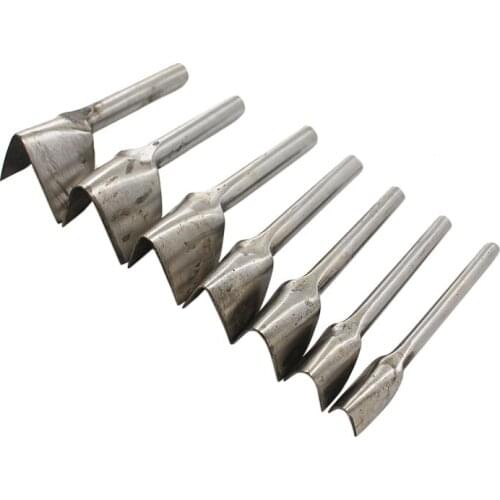 10/15/20/25/30/35/40mm 7Pcs Leather V -shaped Punch Craft Belt Strap Wallet Bag End DIY Set Chisel Tool Steel wearable