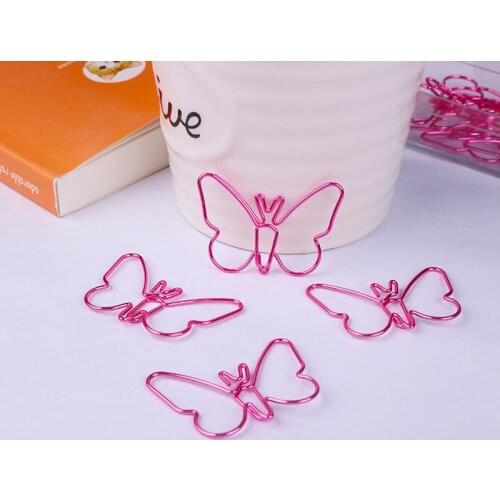 10pc Butterfly Shape Paper Clip Bookmark Notebook Paperclips Decorative Memo Clip Office Stationery Clip Office Binding Supplies