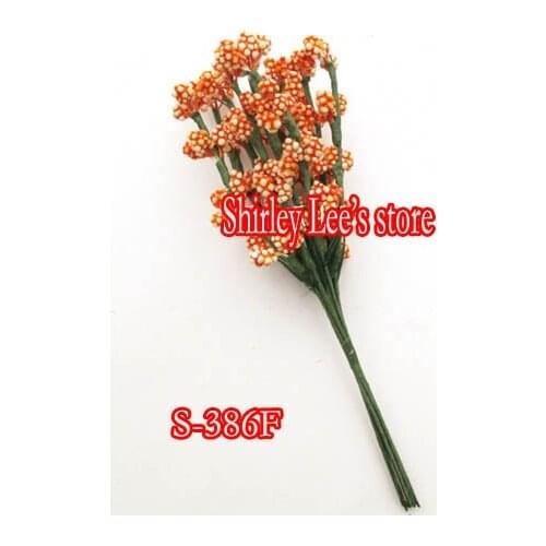 144 bunches= 1440pcs X Lovely Berry Stem in Orange,Bomboniere accessories , WEDDING crafts