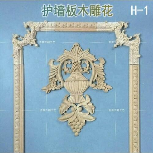 2-4 pcs Wooden Carved Woods Twist Lines Style Decorative Indoor Door Semi Home Decoration Accessories Figurines Miniatures