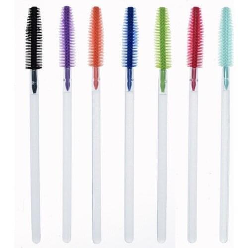200pcs/lot Silicone Eyelashes Brush Mix Colors Disposable Mascara Wands Lashes Makeup Brushes For Eyelash Extension