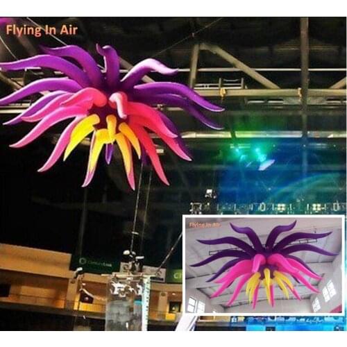 3m Decoration Inflatable LED Star Flower for Party and Concert Decoration