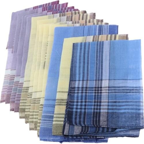 48Pcs Mens Pocket Square Hankerchief Coloful Grids Hanky for Wedding Party