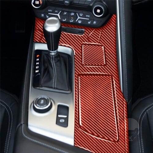 Water Cup Holder Panel Cover Decoration Trim Sticker for Chevrolet Corvette C7 2014-2019 Carbon Fiber Car Accessories LHD 7pcs