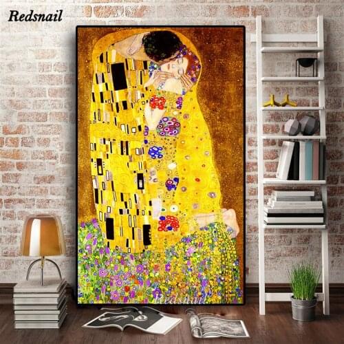 Diamant Embroidery,5D,puzzle diy Diamond Painting full Drill Mosaic Wall Art Classic Artist Gustav Klimt kiss Abstract EE1050