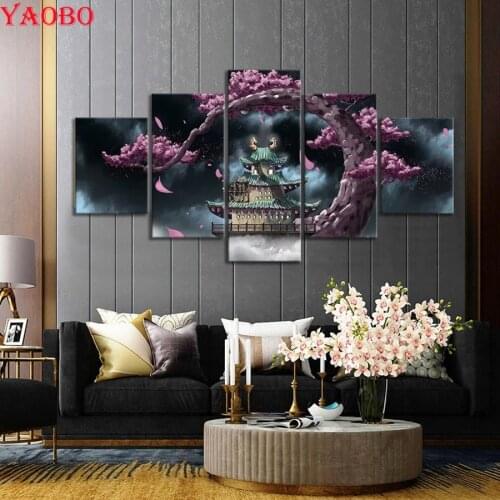 Diy Diamond painting 5pcs/set House tree landscape embroidery rhinestones Painting diamond mosaic 6d cross stitch decor art