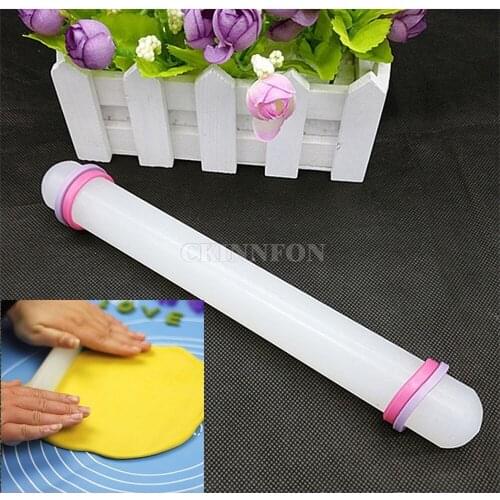 50Pcs/Lot 9" 23cm White Baking Pastry Non-stick Glide Cake Silicone Rolling Pin Fondant Roller