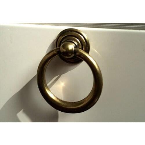 Bronze Drawer knob dresse pull antique brass shoe cabinet cupboard handle pull shaky drop ring furniture handle pull knob CD01B