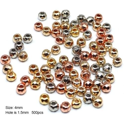 4mm 500/1000pcs Spacer Seed Beads DIY Gold Silver color Loose Faceted Beads Needlework CCB Beading Jewelry Findings(not metal)