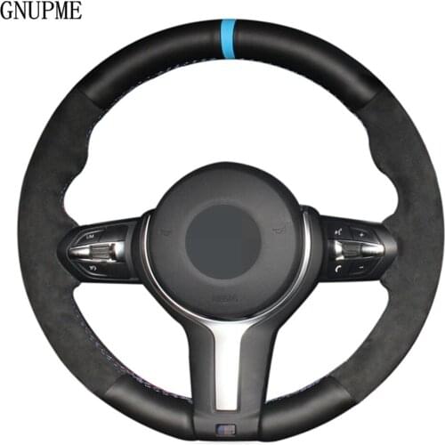 Black Genuine Leather Suede Car Steering Wheel Cover For BMW F87 M2 F80 M3 F82 M4 M5 F12 F13 M6 F85 X5 M F86 X6 M F33 F30 M