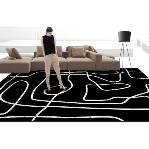 Black/White stripe 3D printed Living Room Carpets Kids Room play Large Carpet Modern Home Decoration Rug Child Bedroom Floor Mat