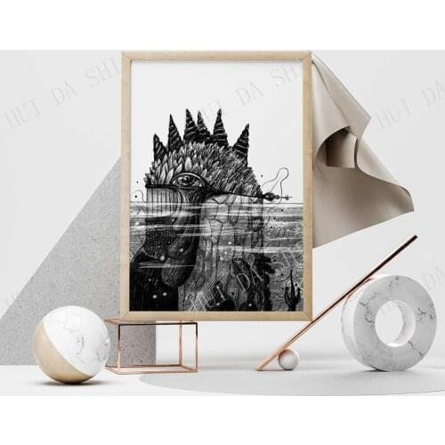 Pencil style digital illustration, represents a fantastic and surreal animal, mysterious whale