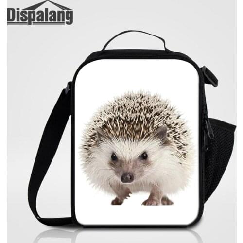 Children Small Food Lunch Bag Hedgehog Printing Cooler Lunch Box Multi-function Meal Package Picnic Storage Bag Tote Bento Pouch