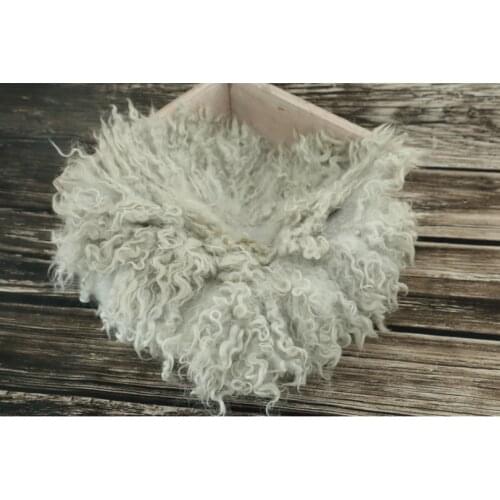 Baby Felted Curly wool blanket Newborn Flokati rug fabric layer photography props Baby wool basket stuffer filler