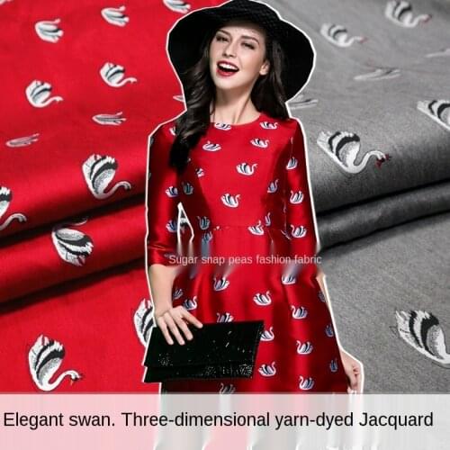 Elegant swan three-dimensional yarn-dyed jacquard suit jacket fashion fabric, sewing fabric factory shop is not out of stock