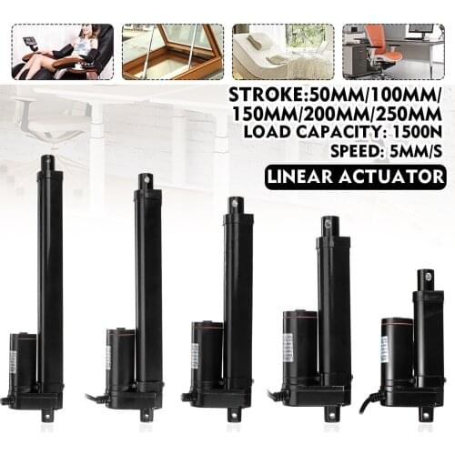 1500N DC 12V Electric Linear Motor Window Opener Metal Gear Lifting Linear Actuator 50mm 100mm 150mm 200mm 250m Stroke