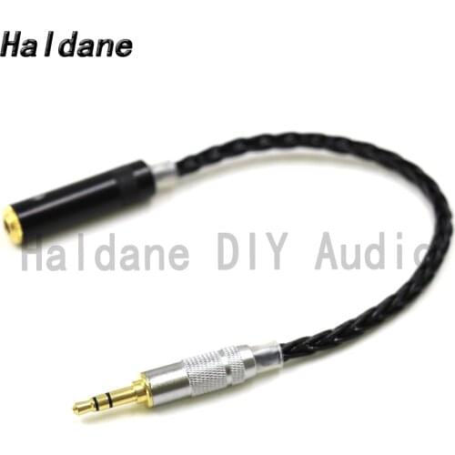 Haldane HIFI 7N Silver Plated 3.5mm 3pole Stereo Male to Female Audio Adapter Cable 3.5 to 3.5 Connector Cable（Black）DIY