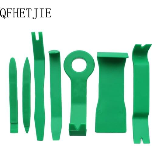 QFHETJIE Car Cd Disassembly Tool 7 Piece Set Audio Door Panel Seat Interior Rocker Green Tool Set Disassembly Tool